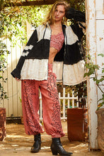 Load image into Gallery viewer, POL A-Line Hooded Zip Up Jacket in Black Multi