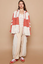 Load image into Gallery viewer, POL A-Line Hooded Zip Up Jacket in Brick Multi