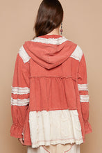 Load image into Gallery viewer, POL A-Line Hooded Zip Up Jacket in Brick Multi