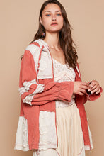 Load image into Gallery viewer, POL A-Line Hooded Zip Up Jacket in Brick Multi