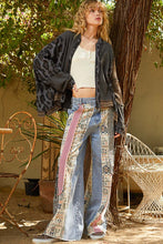 Load image into Gallery viewer, POL SEMI-CROPPED Leopard Print Hooded Top in Charcoal