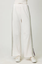 Load image into Gallery viewer, Mystree Mineral Washed Terry Knit Color Block Pants in Washed Ivory