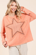 Load image into Gallery viewer, Mittoshop Star Patched Long Sleeve Top in Coral Cream