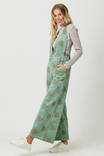 Load image into Gallery viewer, Mystree Embroidered Corduroy Jumpsuit in Washed Seafoam