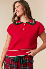 Load image into Gallery viewer, Fantastic Fawn Knit Holiday Sweater Top in Red