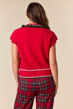 Load image into Gallery viewer, Fantastic Fawn Knit Holiday Sweater Top in Red