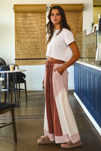 Load image into Gallery viewer, BucketList Color Block Wide Leg Pants in Rust/Nude