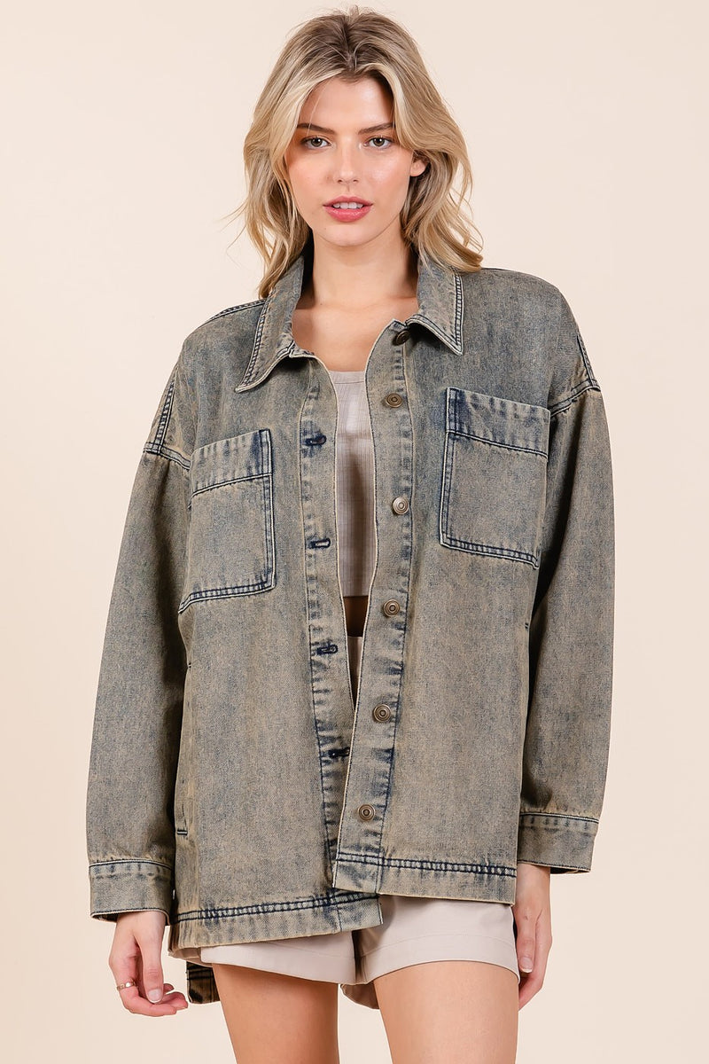 Mittoshop OVERSIZED Denim Jacket in Mud Denim – June Adel