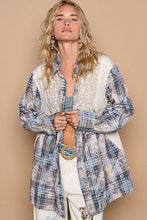 Load image into Gallery viewer, POL OVERSIZED Flannel Top with Contrasting Fabric Details in Mocha Multi
