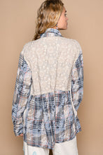 Load image into Gallery viewer, POL OVERSIZED Flannel Top with Contrasting Fabric Details in Mocha Multi