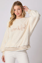 Load image into Gallery viewer, Peach Love THANKFUL Sequin Sweatshirt in Ivory