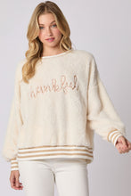 Load image into Gallery viewer, Peach Love THANKFUL Sequin Sweatshirt in Ivory