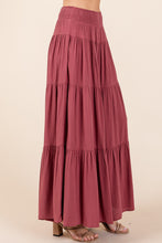 Load image into Gallery viewer, Mittoshop Smocked Waist and Tiered Wide Leg Pants in Sienna