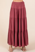 Load image into Gallery viewer, Mittoshop Smocked Waist and Tiered Wide Leg Pants in Sienna