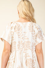 Load image into Gallery viewer, GiGio Two Toned Mixed Print Midi Dress in Beige