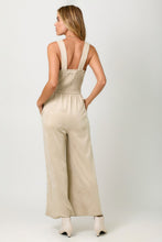 Load image into Gallery viewer, Mystree Suede Wide Leg Jumpsuit in Antique White