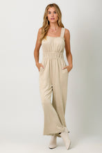 Load image into Gallery viewer, Mystree Suede Wide Leg Jumpsuit in Antique White