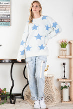 Load image into Gallery viewer, BlueVelvet Star Print Knit Sweater in White-Blue