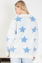 Load image into Gallery viewer, BlueVelvet Star Print Knit Sweater in White-Blue