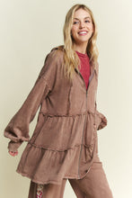 Load image into Gallery viewer, J.Her Ruffled Tiered Hooded Jacket in Caramel