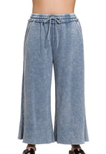 Load image into Gallery viewer, Acid Washed Palazzo Pants in Dusty Blue