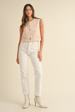 Load image into Gallery viewer, MABLE Tweed Vest with Unique Mixed Buttons in Blush