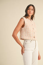 Load image into Gallery viewer, MABLE Tweed Vest with Unique Mixed Buttons in Blush