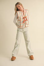 Load image into Gallery viewer, &merci Quilted Patchwork Vest with Contrasting Binding in Caramel Sepia Multi