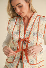 Load image into Gallery viewer, &merci Quilted Patchwork Vest with Contrasting Binding in Caramel Sepia Multi