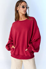 Load image into Gallery viewer, Papermoon Lea OVERSIZED Solid Color Sweatshirt in Mulberry