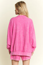 Load image into Gallery viewer, J.Her I'm a Gift for You Terry Knit Top with Front Waffle Bow in Hot Pink
