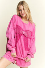 Load image into Gallery viewer, J.Her I'm a Gift for You Terry Knit Top with Front Waffle Bow in Hot Pink
