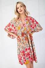 Load image into Gallery viewer, GiGio Multi Colored Floral Print Dress in Rose Pink