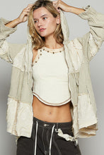 Load image into Gallery viewer, POL A-Line Hooded Zip Up Jacket in Beige Multi