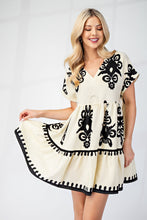 Load image into Gallery viewer, GiGio Bold Print Mini Dress in Cream