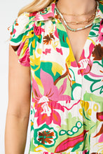 Load image into Gallery viewer, GiGio Floral Print Tiered Mini Dress in Green