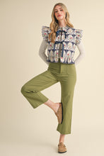 Load image into Gallery viewer, &merci Floral Print Quilted Puff Vest in Navy