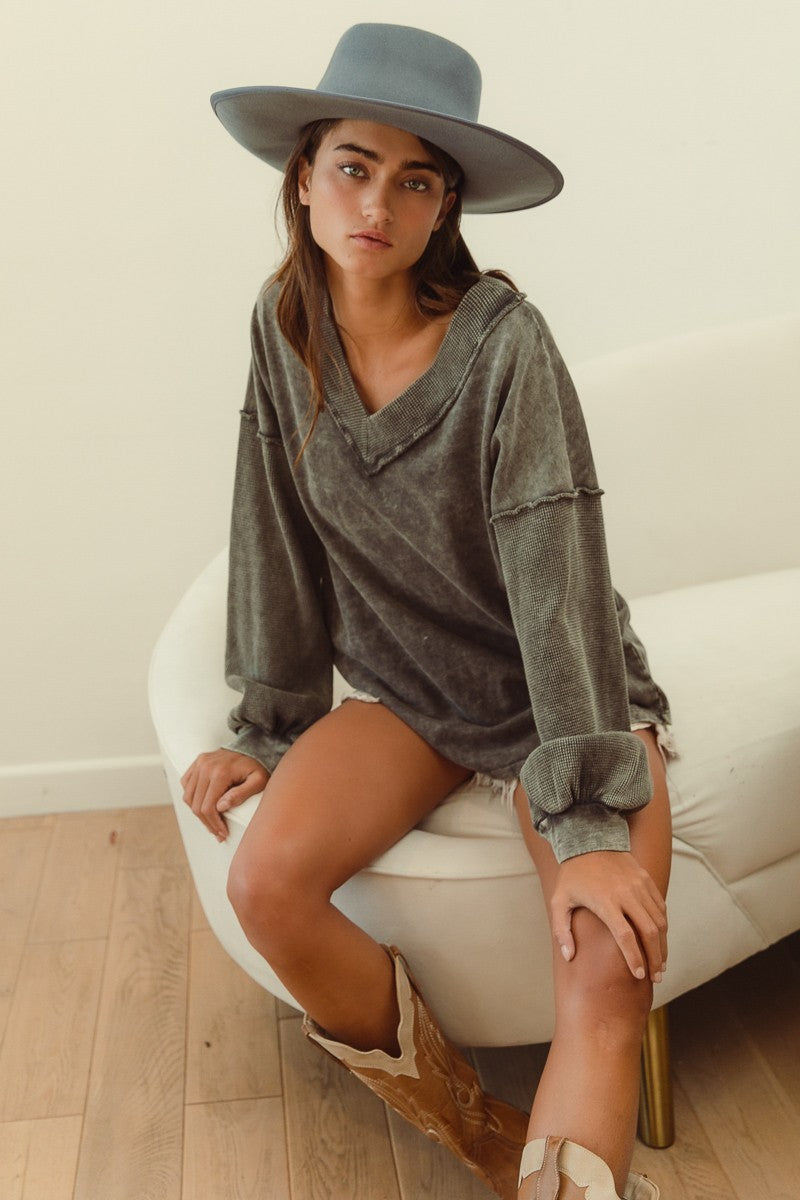 BiBi Short Sleeve Collared Knit Top main image 0