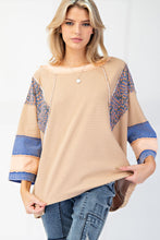 Load image into Gallery viewer, Easel Mix n Match Terry Knit Top in Mocha