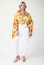 Load image into Gallery viewer, ee:some OVERSIZED Abstract Printed Top in Avocado