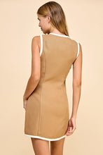 Load image into Gallery viewer, TCEC FITTED Textured Button Down Mini Dress in Mocha