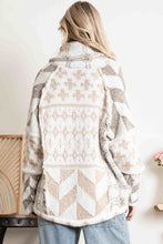 Load image into Gallery viewer, BlueVelvet Mixed Print Knit Sweater Cardigan in White-Taupe