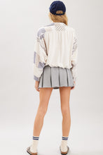 Load image into Gallery viewer, ILLA ILLA Slouchy Cotton Terry Printed Patched Top in Ecru Multi