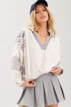 Load image into Gallery viewer, ILLA ILLA Slouchy Cotton Terry Printed Patched Top in Ecru Multi