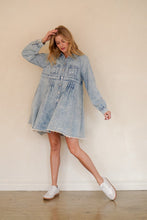 Load image into Gallery viewer, TRENDiLiTY Mineral Washed Mini Dress in Denim