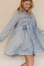 Load image into Gallery viewer, TRENDiLiTY Mineral Washed Mini Dress in Denim