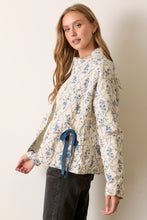 Load image into Gallery viewer, Polagram Floral Printed Padded Jacket in Cream Multi