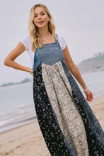 Load image into Gallery viewer, Oddi Denim and Mixed Patchwork Print Overall Maxi Dress in Light Denim
