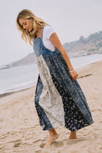 Load image into Gallery viewer, Oddi Denim and Mixed Patchwork Print Overall Maxi Dress in Light Denim