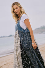 Load image into Gallery viewer, Oddi Denim and Mixed Patchwork Print Overall Maxi Dress in Light Denim